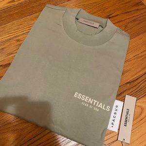 Essentials Fear Of God Sea Foam T-Shirt Size XS Mens Fog